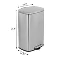 thumbnail image 3 of Innovaze 13 Gallon/50 Liter Oval Shape Stainless Steel Step-on Trash Can for Kitchen, 3 of 7