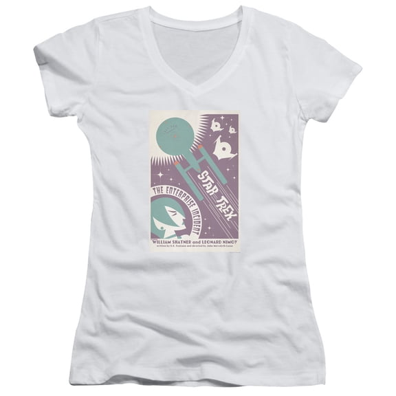 Star Trek Tos Episode 57 Junior Women's V-Neck T-Shirt White