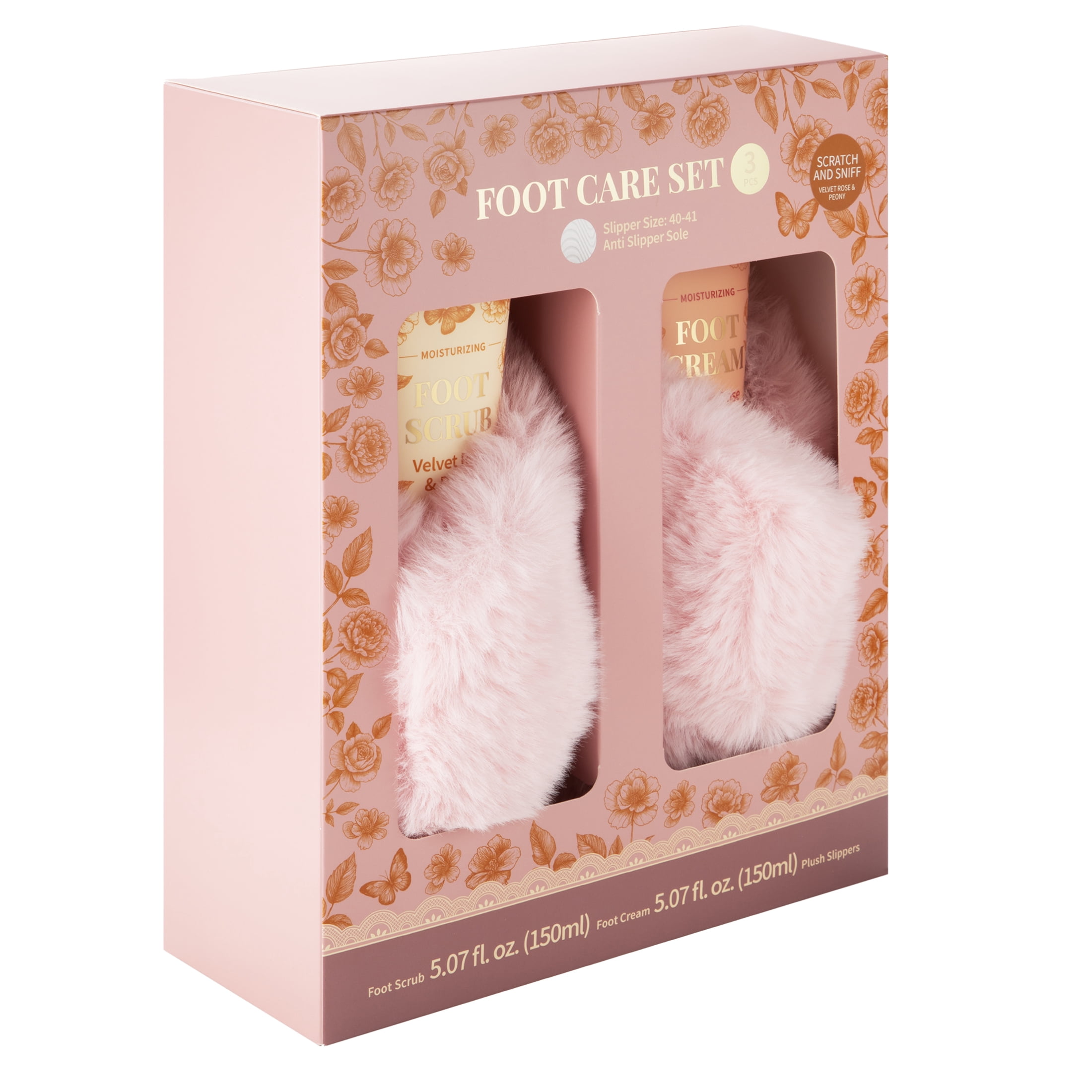 Foot Care Set, Velvet Rose and Peony Scent, 3 Pieces