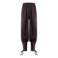thumbnail image 1 of Boys Medieval Ankle Banded Pirate Pants Renaissance Victoria Pirate Trousers Brown 10-12, 1 of 4