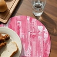 thumbnail image 3 of Pink Abstract Round 13 Inch Placemats Set of 8, Vintage Geometric Gradient Oil Painting Modern HeatResistant Non Slip Place Mats for Dining Table, Wipeable Braided Kitchen Table Mats for Housewarming, 3 of 9