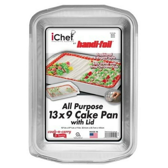 Handi-Foil iChef All-Purpose Cake Pan with Lid, 13 x 9 inch, 1 Count