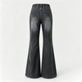 thumbnail image 5 of Vivianyo HD Women's Elastic Waist Drawstring Flare Jeans with Pockets, High Waist Denim Pants For Women, Long Flared Pull on Denim Trousers for Shopping Trips and Casual Outings, Sizes S-2XL, 5 of 7
