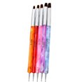thumbnail image 1 of Arte de uñas Dual Head Cepillo de uñas Color Colorido Pintura Belleza Cosmetic Unea Cutícula Uñas Cepillos de arte en bolsas Paquete para adultos 5 PCS Inevent CE001645-00, 1 of 7