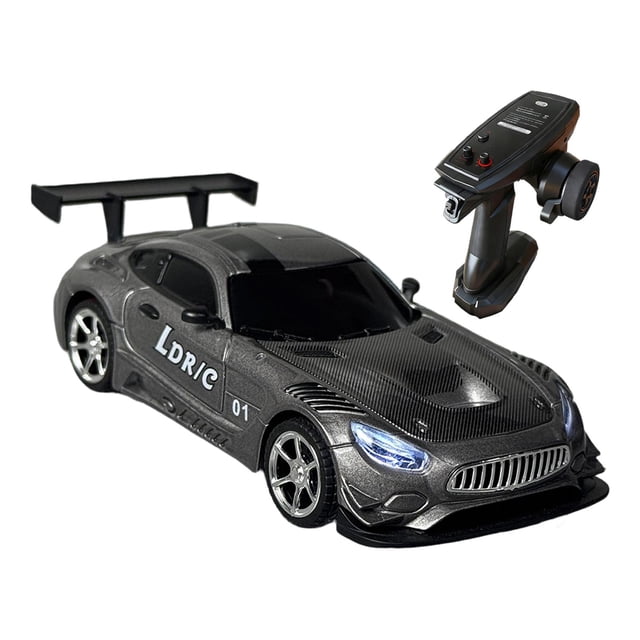 Coche de control remoto a escala 1/43, regalo de cumpleaños, premium, fácil de controlar, duradero, práctico, modelo de coche de control remoto. Gris