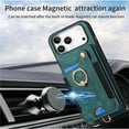 thumbnail image 4 of for iPhone 17 Pro Max Phone Case Wallet with Card Holder,PU Leather Flip Folio Case,RFID Blocking Ring Holder Kickstand Wrist Strap Magnetic Protective Women Men Cover,Green,For iPhone 17 Pro Max, 4 of 11
