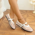 thumbnail image 5 of DeHolifer Womens Mesh Ballet Flats Mary Jane Fishnet Ballerina Buckle Strap Comfortable Causal Dress Shoes, 5 of 8