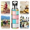 thumbnail image 7 of Yayeee 20oz Insulated Water Bottle Double Wall Stainless Steel with Flip Straw Lid, Colorful Checkered Pattern, 7 of 7
