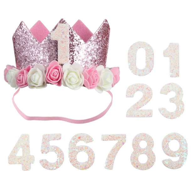 KAKOWELY 1 juego de sombreros de corona para fiesta de cumpleaños, sombreros de corona con números, suministros divertidos para fiestas
