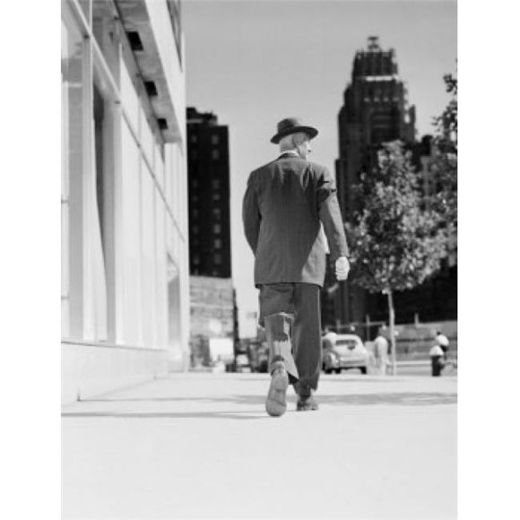 Posterazzi SAL255421982 Rear View of Businessman Walking in Downtown Poster Print - 18 x 24 in.