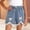 Blue-A, variant on FRSASU Girl's Denim Skirt Elastic High Waist Summer Casual Cotton A Line Mini Jean Skirts with Pockets Blue-C