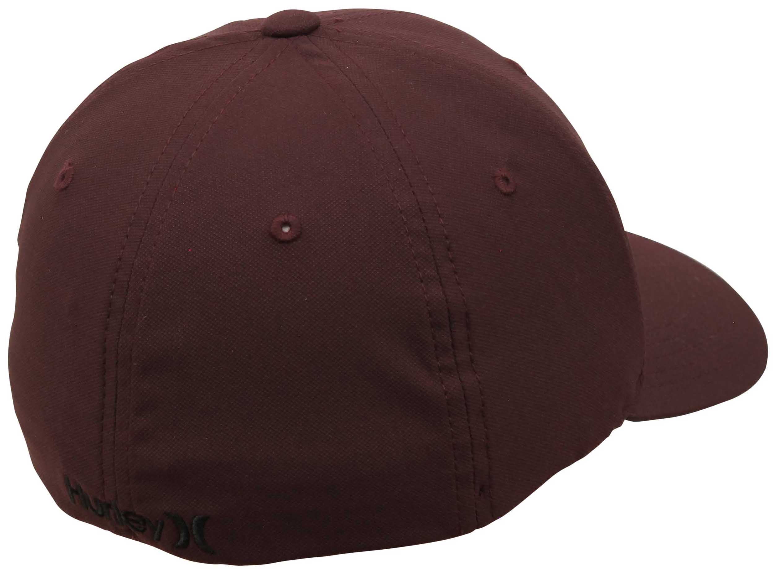 Hurley Men's H2O-DRI One and Only Flex Fit Hat Cap (Large/X-Large, Mahogany/Black)