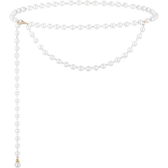 Pearl Waist Chain for Women Belts Adjustable for Dress Jewelry Accessories