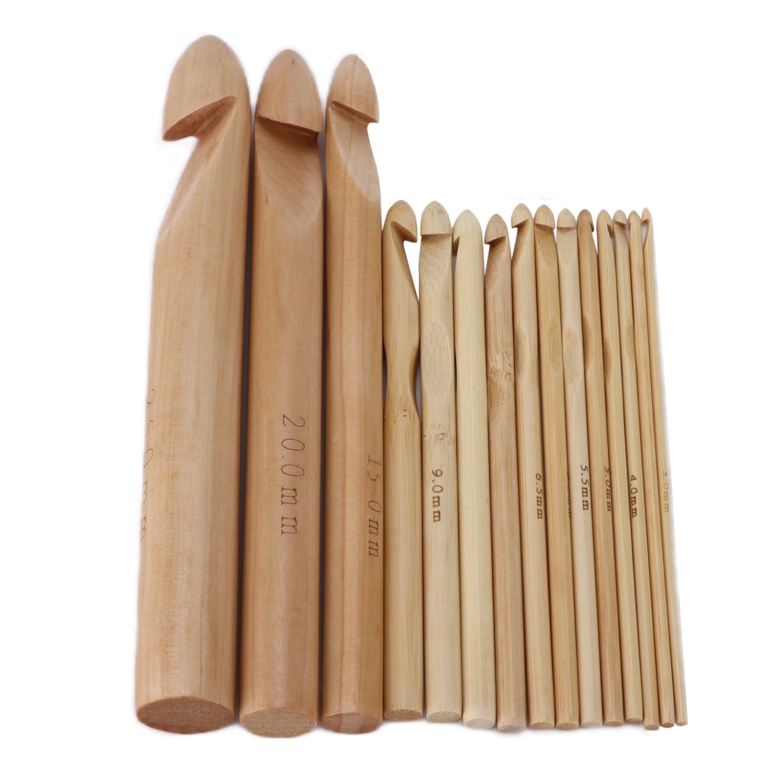 15/20/25mm Crochet Hooks Circular Bamboo Thick Knitting Needles Double  Pointed Yarn Dyed Sewing Tools