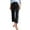 Black-A1, variant on Women's High Waisted Straight Ankle Wide Leg Ripped Jeans Frayed Hem Stretchy Capri Denim Pants