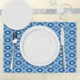 thumbnail image 3 of Ambesonne Blue Place Mats Set of 4, Retro Pattern Revival Tile, Standard Size, Blue Pale Blue, 3 of 6
