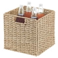 thumbnail image 5 of mDesign Seagrass Woven Kitchen Basket Organizer, Handles, 4 Pack, Natural/Tan, 5 of 7