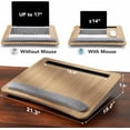 thumbnail image 2 of Lap Laptop Desk - Portable Lap Desk with Cushion, Fits up to 17 inch Laptop, with Anti-Slip Strip & Storage Function for Home Office Students Use as Computer Laptop Stand - Black, HNLD28B, 2 of 6