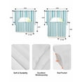thumbnail image 6 of Teal Aqua Stripe Kitchen Curtains Sets 24 Inch Length with Valance, Gradient Geometric White Vertical Striped Swag Valances and Tiers Curtain Set Drapes Swag Curtains for Living Room, Bathroom, 6 of 6
