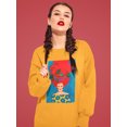 thumbnail image 2 of Pastell Fiery Haired Woman Sweatshirt Women's -Hulya Ozdemir Designs, Female Large, 2 of 4