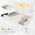 thumbnail image 6 of EnHomee King Size Bed Frame with 4 Storage Drawers & 2 Small Drawers Bed Frame with Headboard and  LED Lights & Charge Station,Beige, 6 of 9