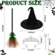 thumbnail image 5 of Sombrero de Bruja Negro de Halloween con Encaje Plegado | Sombrero de Mago Oscuro | Estilo Espeluznante | Ajuste Cómodo | Unisex | 1 Unidad para Fiestas, 5 of 7