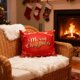 thumbnail image 4 of Funda de cojín rectangular con estampado de letras navideñas | Funda de cojín festiva roja y blanca | Cojín decorativo navideño para sofá, cama y silla, 4 of 9