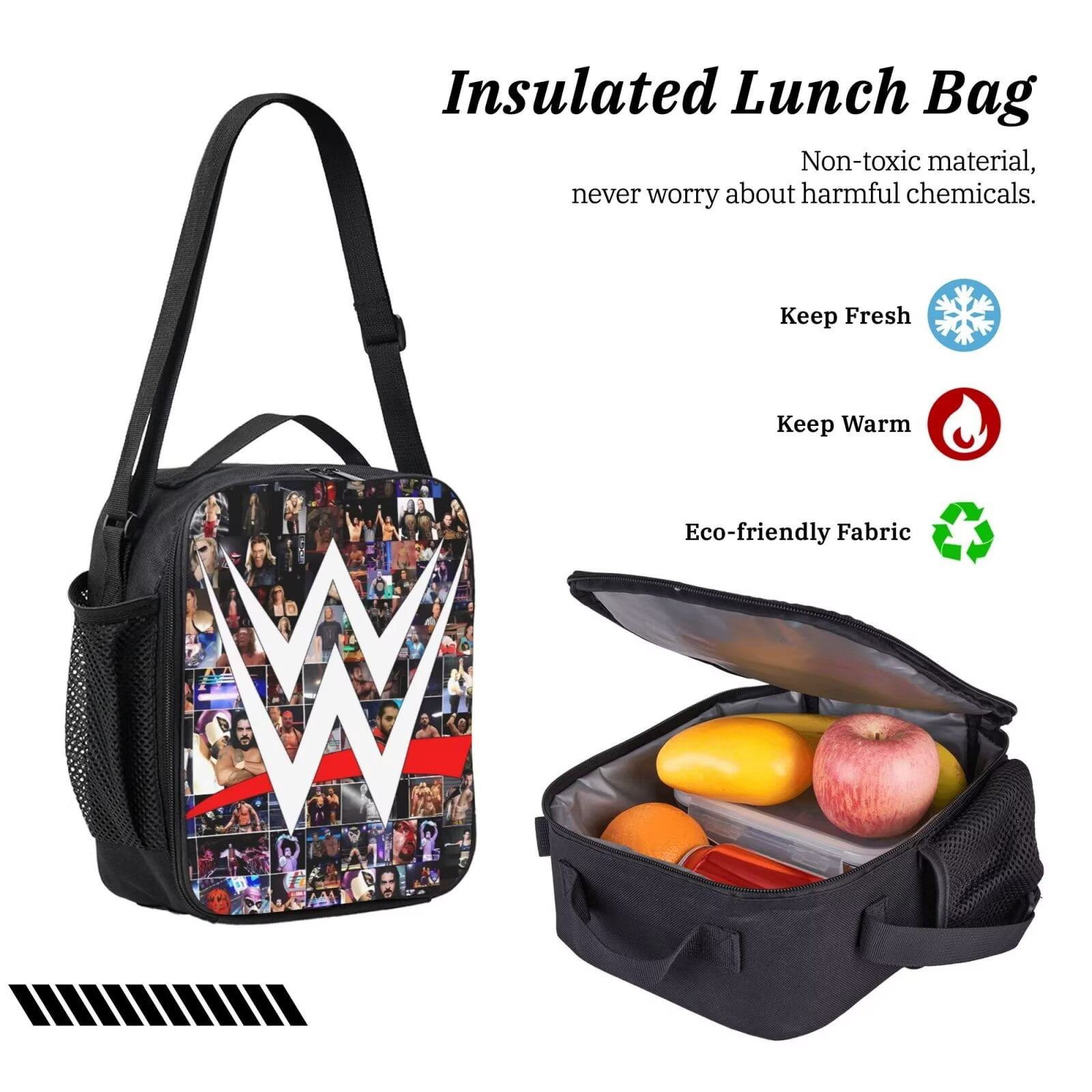 Wwes Backpack 3-Piece Set Fashion Printed Lightweight Multipurpose Casual Travel Backpacks