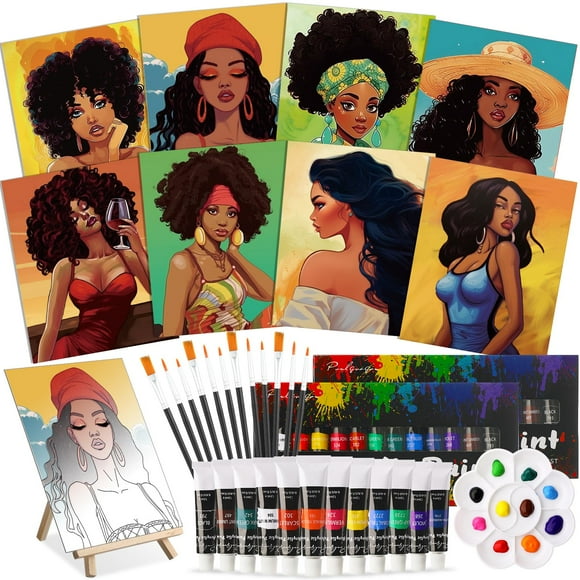 Juego de Arte Cholemy Paint & Sip con Lienzos Acrílicos de 20x25 cm