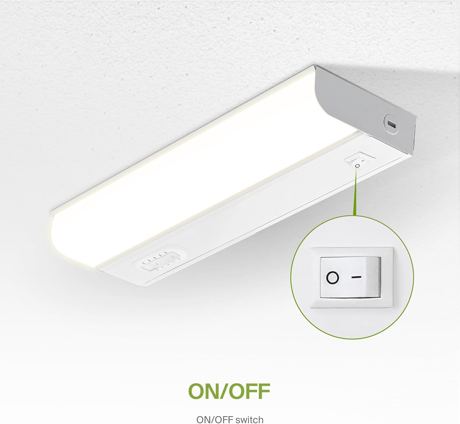 LED Under Cabinet Lighting Hardwired, 9 Inch 4W 2700K-5000K Selectable, 337LM, CRI90+, Direct Wire Linkable Under Counter Lights for Kitchen, Dimmable Under Cabinet Lights, White, UL Certified
