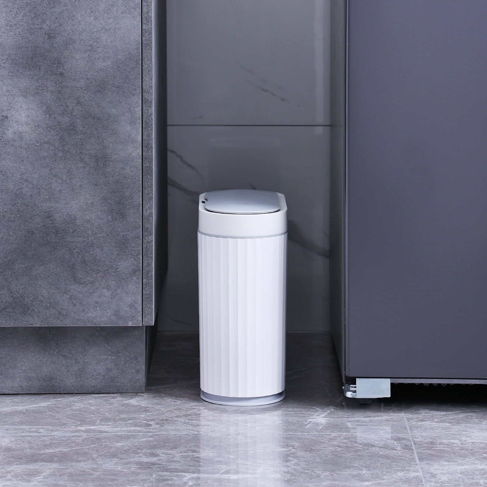 ELPHECO Bathroom Trash Can - 2.5 Gallon Waterproof Sensor Trash Can, 10 ...