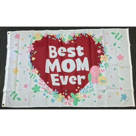 3X5 Best Mom Ever Flag Happy Mothers Day Love Hearts Party Outdoor Banner (Best Performing Banner Ad Sizes)