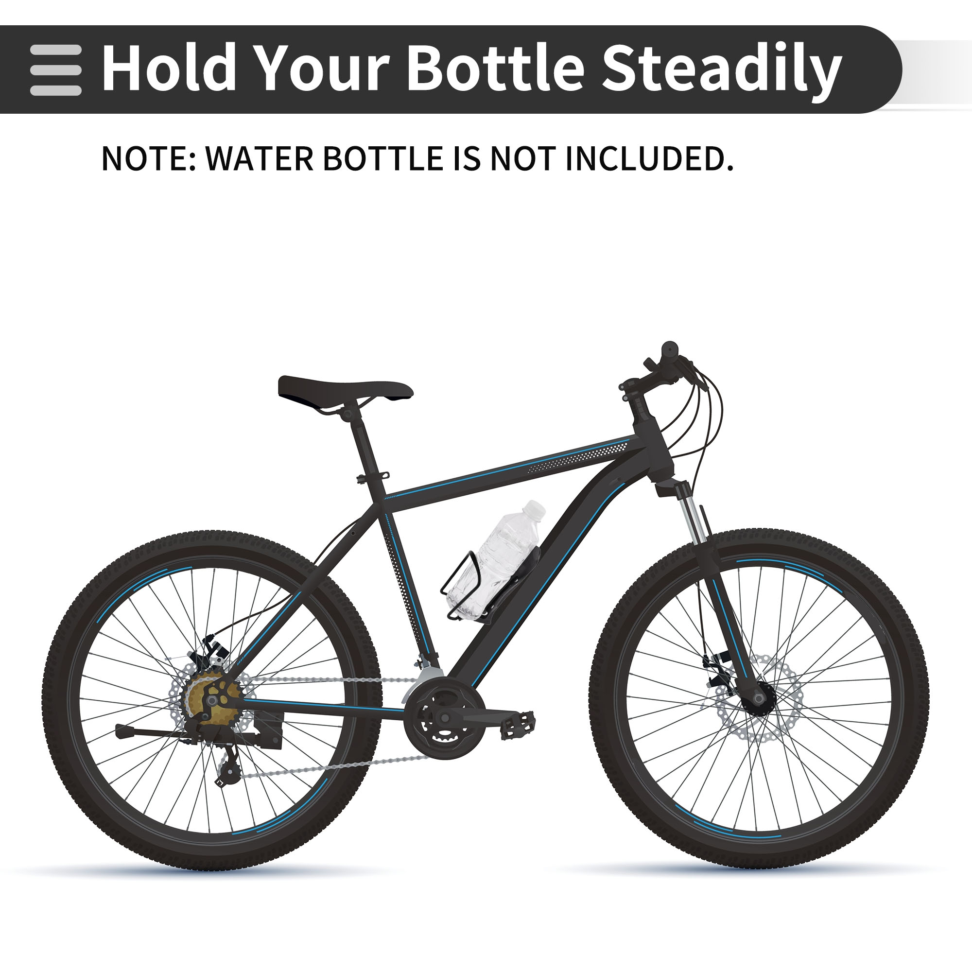 Unique Bargains Bike Bottle Cage Rack Adjustable Aluminium Alloy Drinks Holder Black