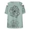 thumbnail image 5 of Tops con estampado de flores recortadas en el hombro de manga corta con cuello redondo a la moda para mujer Fridja bn6154, 5 of 5