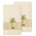 thumbnail image 2 of Authentic Hotel and Spa  Turkish Cotton Palm Tree Embroidered Cream Hand Towels (Set of 2), 2 of 3