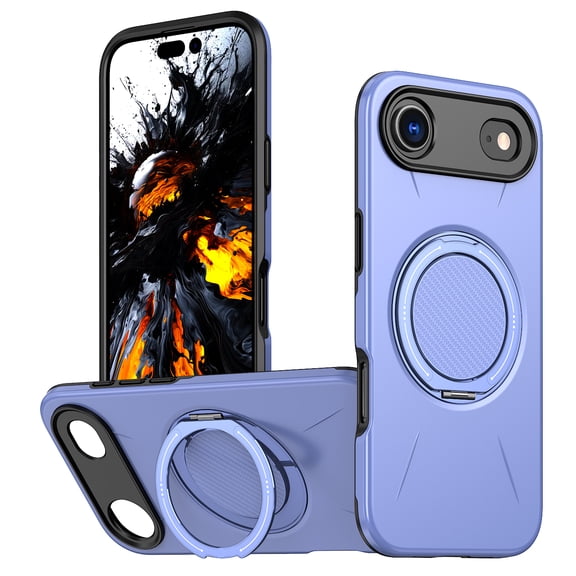 ELEHOLD Case for iPhone Air, Shockproof Impact-Resistant Protective Cover with Stand, Compatible Magnetic Accessory,Purple