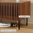 thumbnail image 6 of Hommpa TV Stand for 55/65/75/80 inch TV with 2 Slatted Doors and Drawer, Mid Century Modern TV Console for Living Room Bedroom, Storage Cabinets Entertainment Center for Gaming Media Console,Walnut, 6 of 14