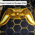 thumbnail image 6 of RYNGHIPY Queen Bed in a Bag Gaming Comforter Set for Men 6Pcs Video Game Bed Comforter Set with Sheets Set Gradient Geometric Bedding Set for Gamer Home Decor (Gold, Queen), 6 of 8