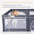 thumbnail image 6 of Gymax Extra Large Baby Playpen Safety Baby Play Yard w/ 50 Ocean Balls & 4 Handles Dark Grey, 6 of 9