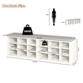 thumbnail image 5 of Shoe Bench with Cushion, Entryway Storage Bench with 18 Cubbies, 9.5" Widened Shoes Rack Benchs, Shoe Cubby Rack for Living Room, Bedroom, Entryway, White, 5 of 8