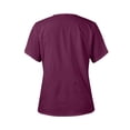 thumbnail image 3 of Recessed Round Neckline Scrub Tops Fashion Solid Color Working Scrubs For Women Casual Short Sleeve Nursing Tops Comfy Classic Tunic Working Uniform With Pockets Dark Purple M, 3 of 3