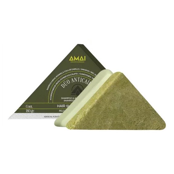 AMAI Dúo Anticaída en Barra Shampoo y Acondicionador - Menta, Romero y Eucalipto
