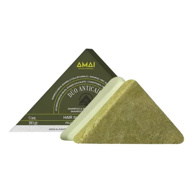 AMAI Dúo Anticaída en Barra Shampoo y Acondicionador - Menta, Romero y Eucalipto