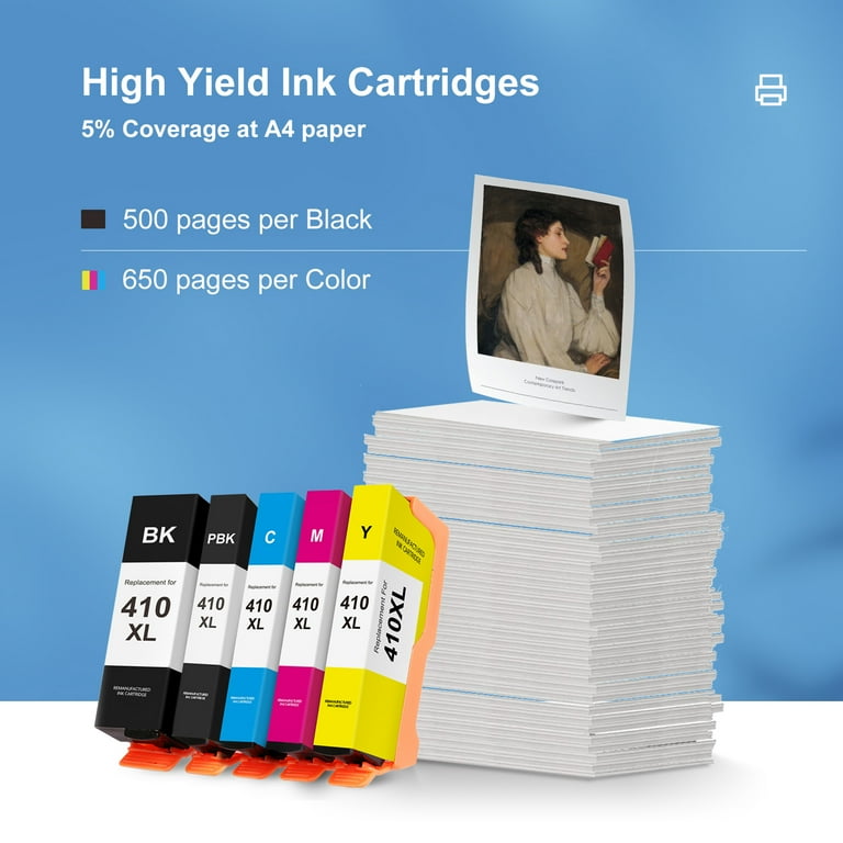 LLAOLLAO 410XL Ink Cartridges, Compatible with Epson XP-530, XP