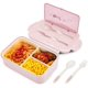 thumbnail image 1 of Fiambrera a prueba de fugas para niños y adultos, recipiente para alimentos con 3 compartimentos y juego de cubiertos, sin BPA, 1 of 4