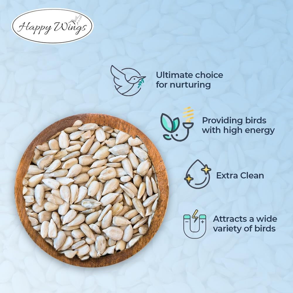 Happy Wings Sunflower Hearts & Chips, Sunflower Kernels, Wild Bird Feed and Seed, 5 lb. Bag, Dry