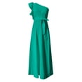 thumbnail image 5 of Riforla Women's Summer One Shoulder Ruffle Dress Sleeveless Boho Flowy Maxi Dresses Sleeveless Maxi Dress Green L, 5 of 6