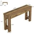 thumbnail image 3 of Finmind 63" Console Table: Farmhouse Entryway Table with 2 Drawers & Sturdy H-Shaped Legs for Hallway/Living Room/Bedroom, Rustic Brown, 3 of 8
