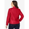 thumbnail image 2 of Jessica London Women's Plus Size Zip Front Leather Jacket, 2 of 5