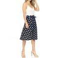 thumbnail image 4 of Women's Vintage Casual A-Line Printed High Waist Bow Tie Belted Knee-Length Midi Skirt, 4 of 6